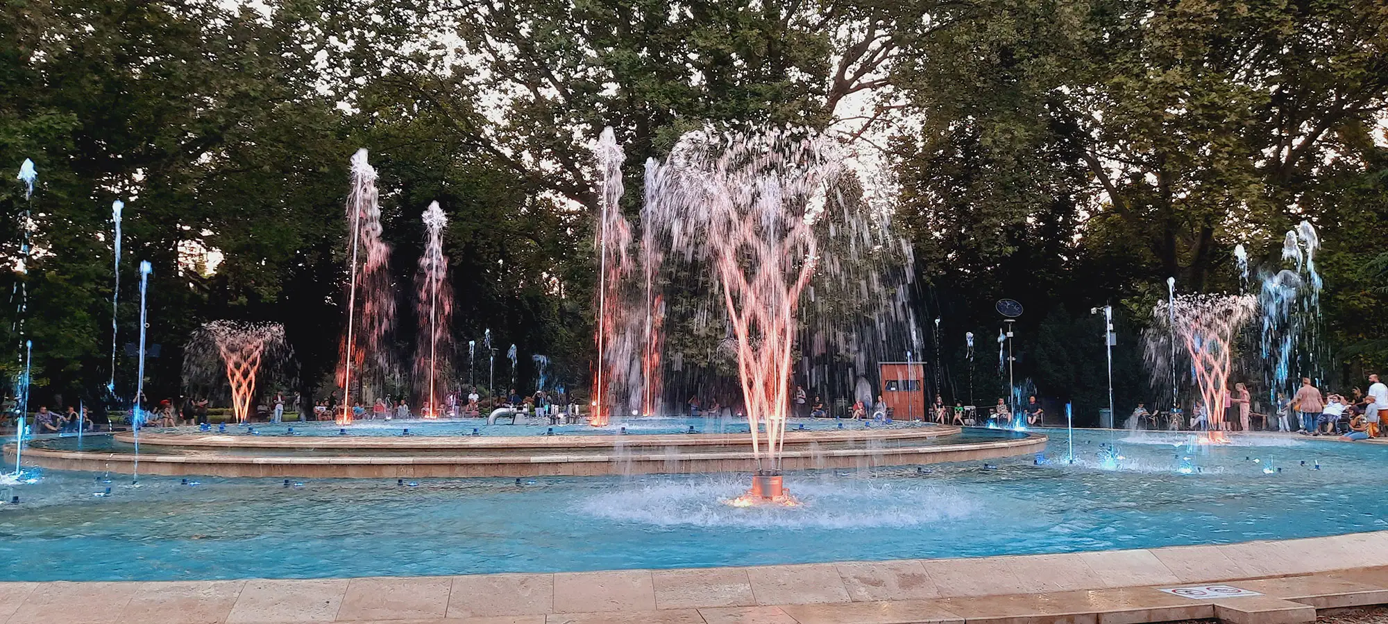Margareteninsel und Musikbrunnen mit Wassershow